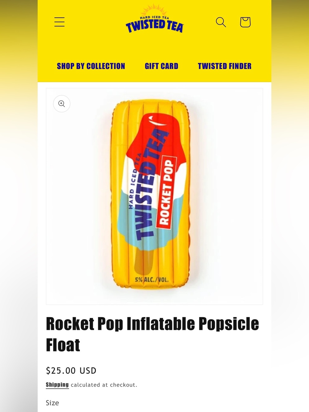 Twisted Tea Yellow, Red & Blue Rocket Pop Inflatable Float